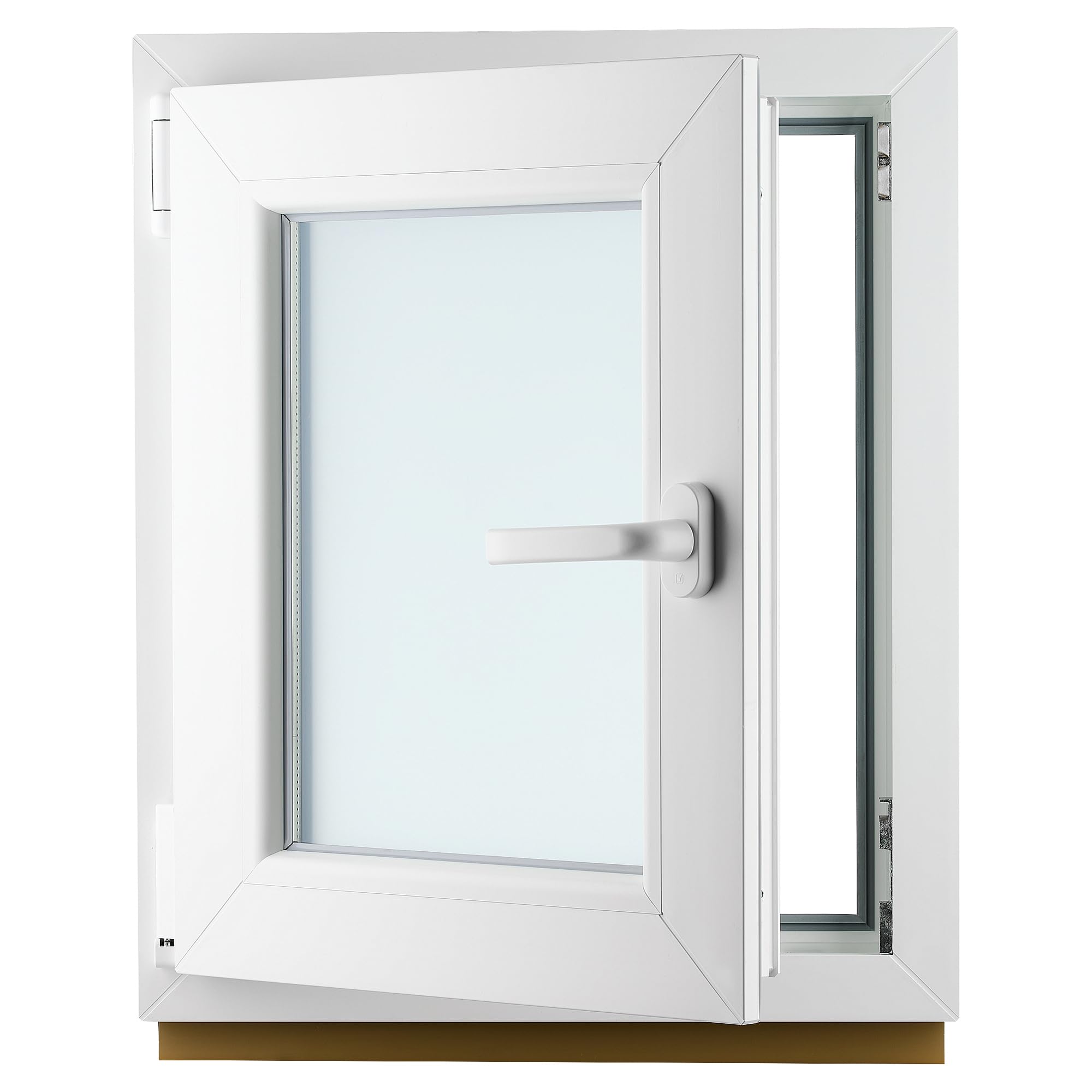 Ventana de PVC - Ventana de Plástico - Resistente a las Influencias Ambientales - Protección Contra Robo - Aislamiento Contra Ruido, Viento - Blanco Satinado - 500x600cm - 4s-16ar-4i