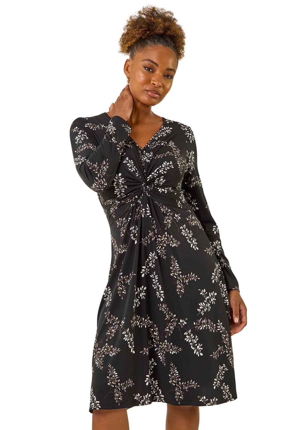 Roman - Women's Midi Dress - Black - Size 12