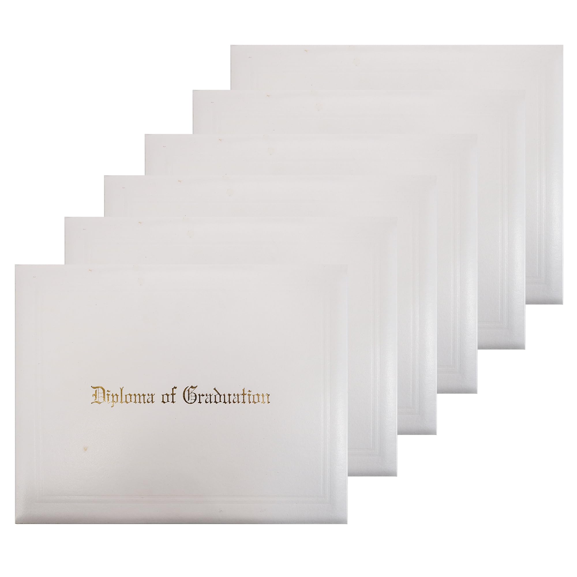 GraduationMall Imprinted Diploma Cover for Certificate 8.5''x 11'' White,6-Packs