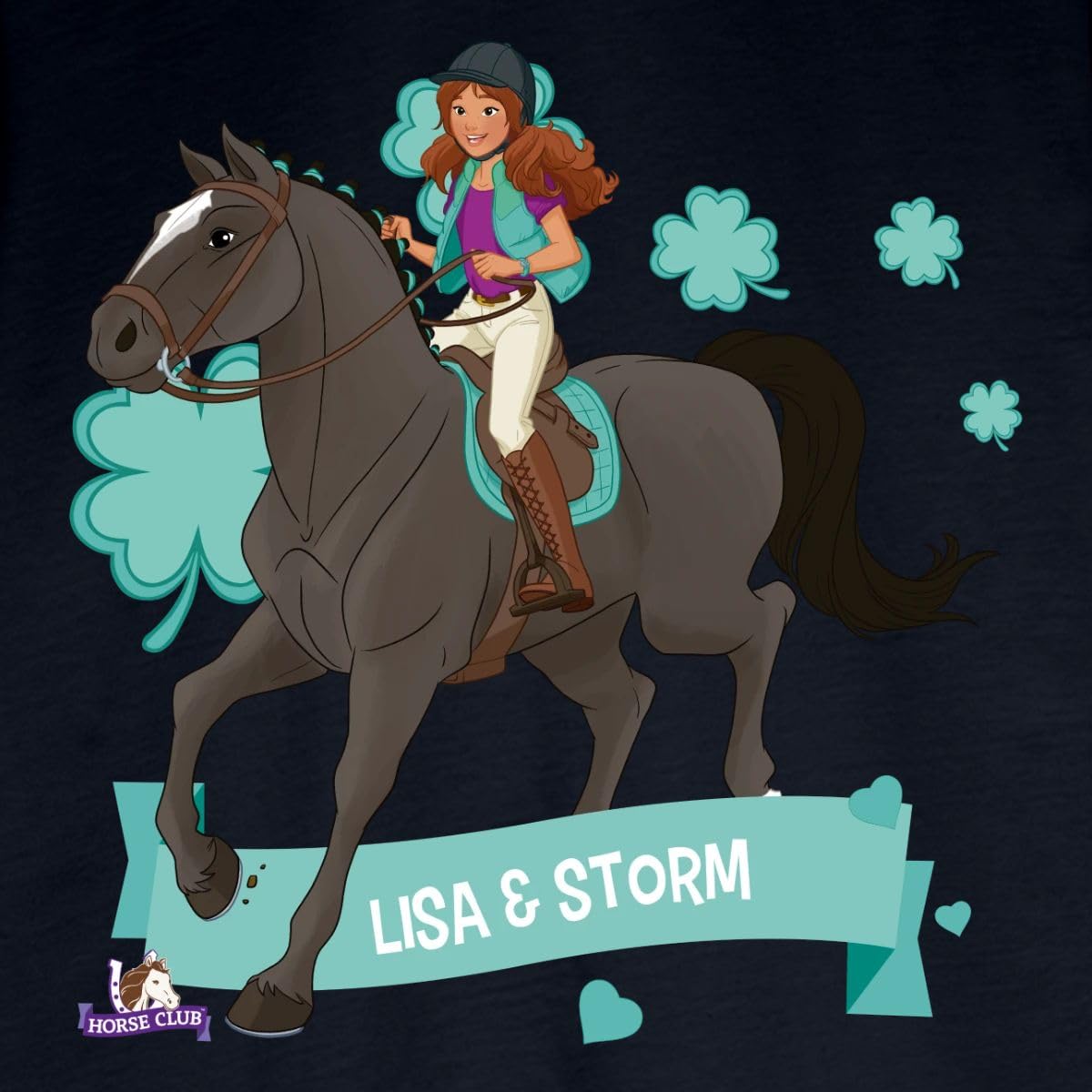 Spreadshirt Schleich Horse Club Lisa & Storm reiten aus Teenager Premium Langarmshirt