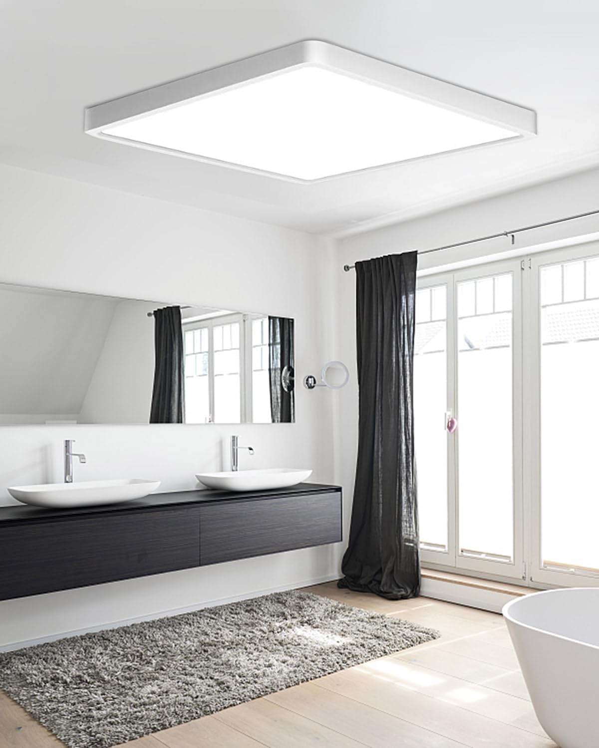 Trongle 36W Square LED Bathroom Lights Ceiling, 5000k Super Bright Daylight White, Waterproof, Durable Flush Ceiling Light, Fixture for Kitchen, Living Room, Bedroom, Office, (YB8007/300) [Energy Class F]