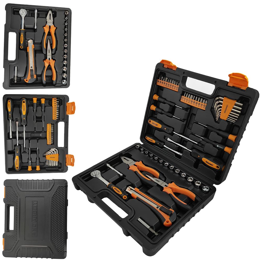 Geselle Mallette à outils 54 pièces dotée de manches ergonomiques et coffret compact