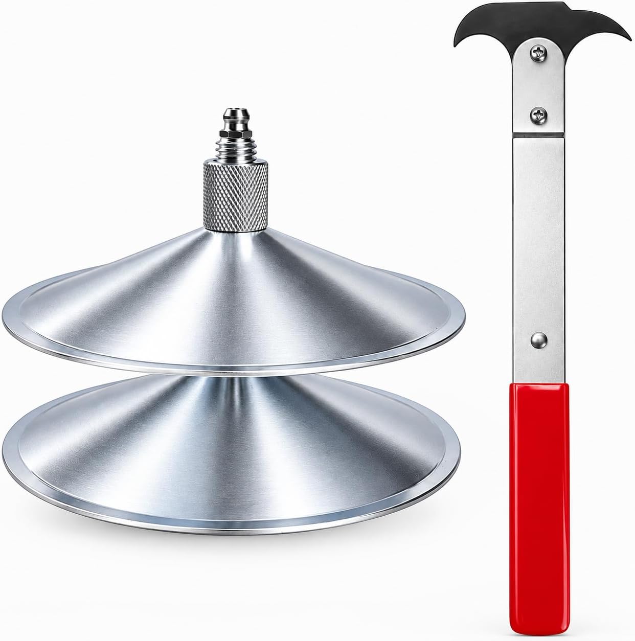 Wheel Bearing Packer and Seal Puller Tool Kit, 5-Inch Bearing Grease Packer with Dual-Tip 2 mm Hook Seal Removal Tool for Automotive, Trailer and RV Wheel Bearing Service