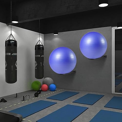 Miniatura 6 de XIAO PEI Estante de bolas medicinales - Estante de almacenamiento de bolas de estabilidad de montaje en pared (1 negro)