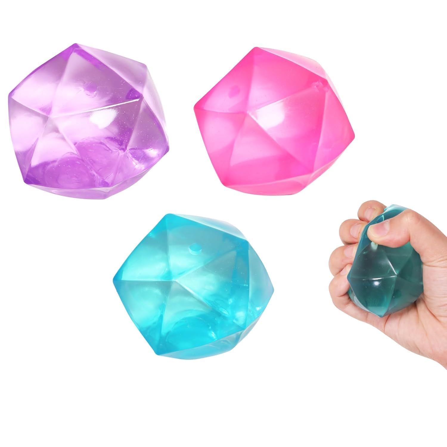 “2PCS Ice Cube Squishy Stress Balls - Multicolor Masonry Square Sensory Fidget Toys for Kids & Adults, Slow Rise Stress Relief Balls, Anxiety Therapy Toys, Fun Gift Idea” 1