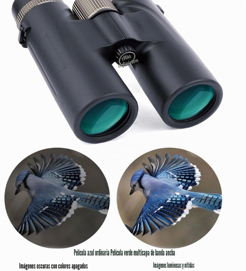 Warmax Fernglas 12x42 Wasserdicht Talon HD Fernglas Mit Entfernungsmesser & Nachtsicht, Warmax HD Feldstecher Ferngläser Mit Bak4 Prisma FMC Objektiv (Grün-A)
