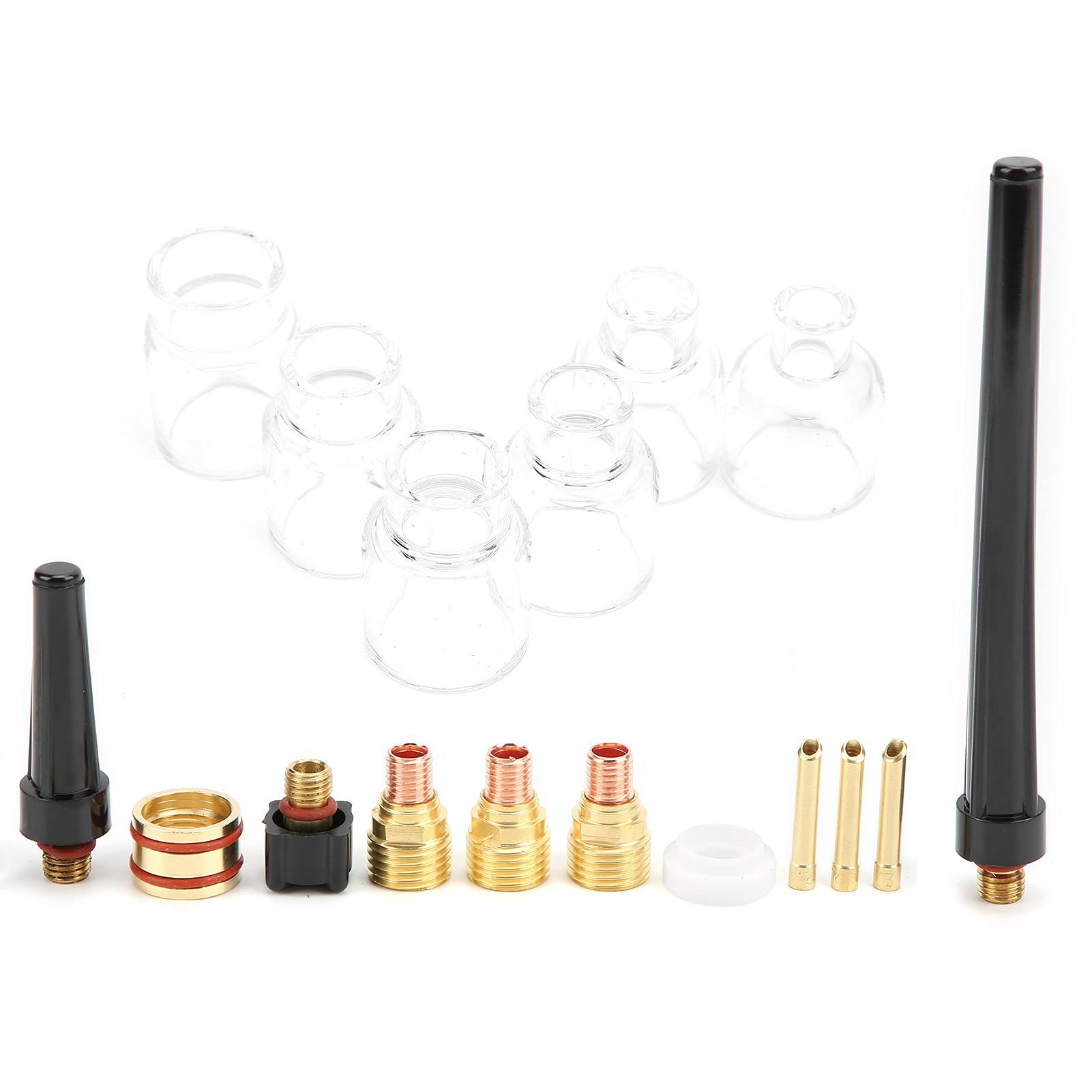 Kit de Boquilla de Copa de Vidrio para Soldadura, Copa de Boquilla de Vidrio, Abrazadera de Tungsteno, Reemplazo de Manga Fija para WP9 WP20, Kit de Accesorios de Soplete de