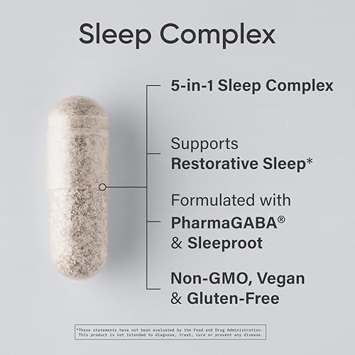 Miniatura 2 de Sports Research Sleep Complex - Cápsulas veganas sin melatonina, suplemento de L-teanina de doble fuerza para concentración, relajación y alerta y