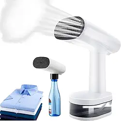 Vaporizador de roupas portáteis, Com adaptador para garrafa externa, Ajuste de três velocidades, Visor LED, Tanque de água de 370 ml, Com escova, Adequado para todos os tecidos de roupas (127 V)