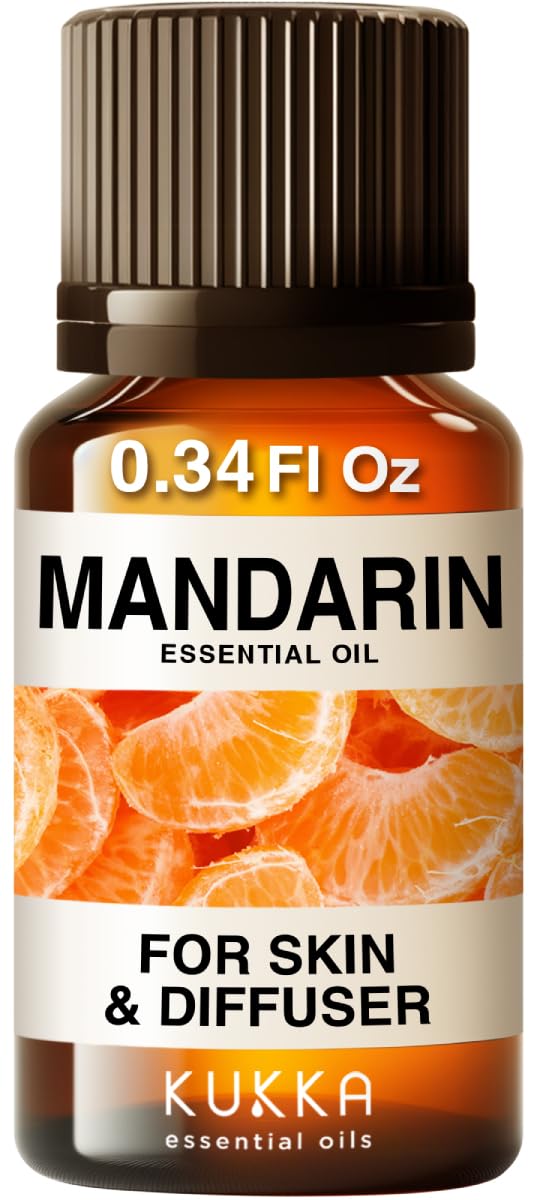 Kukka 100% Pure Mandarin Essential Oil for Skin, Diffuser, 0.34 Fl Oz