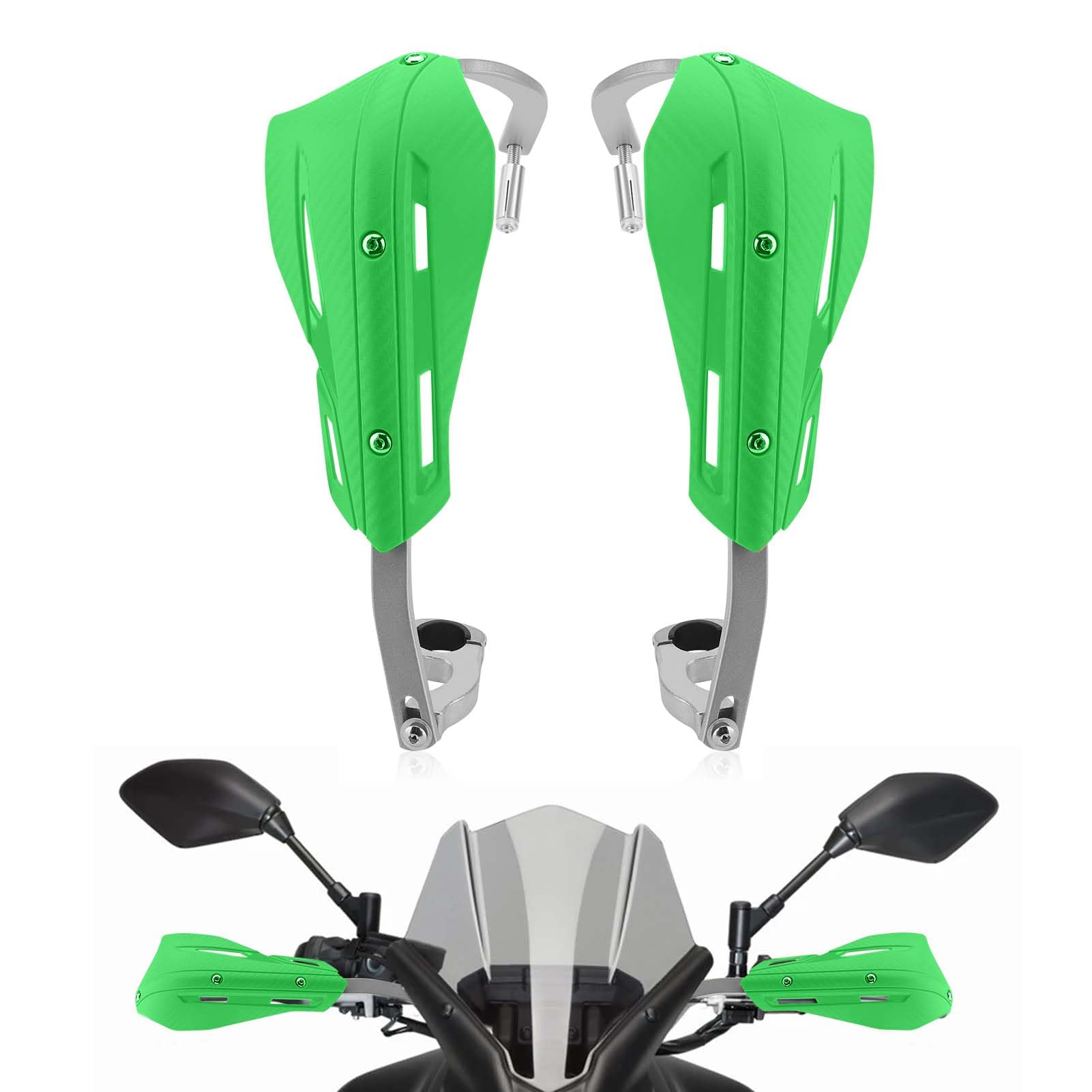 WODHMIEY Universeller Motorrad-Handschützer, Verstellbar, Aus Aluminiumlegierung&PP-Kunststoff, Stoßfest, Schützt Vor Regen, Staub&Schlamm,Silberner Griff