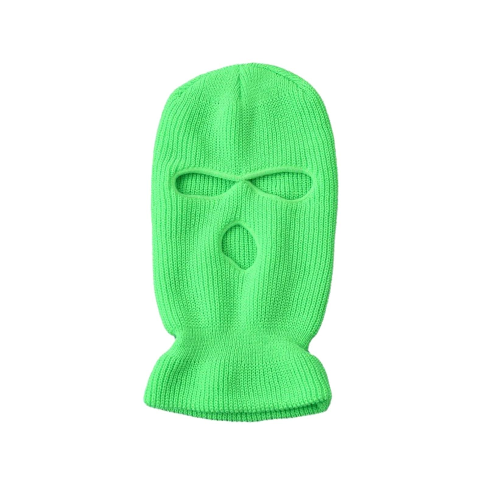 2 pasamontañas de Punto for Hombre, Resistentes al Viento, con Cara Completa, Bordados, cálidos, Invierno, 3 Agujeros para Esquí Ciclismo
