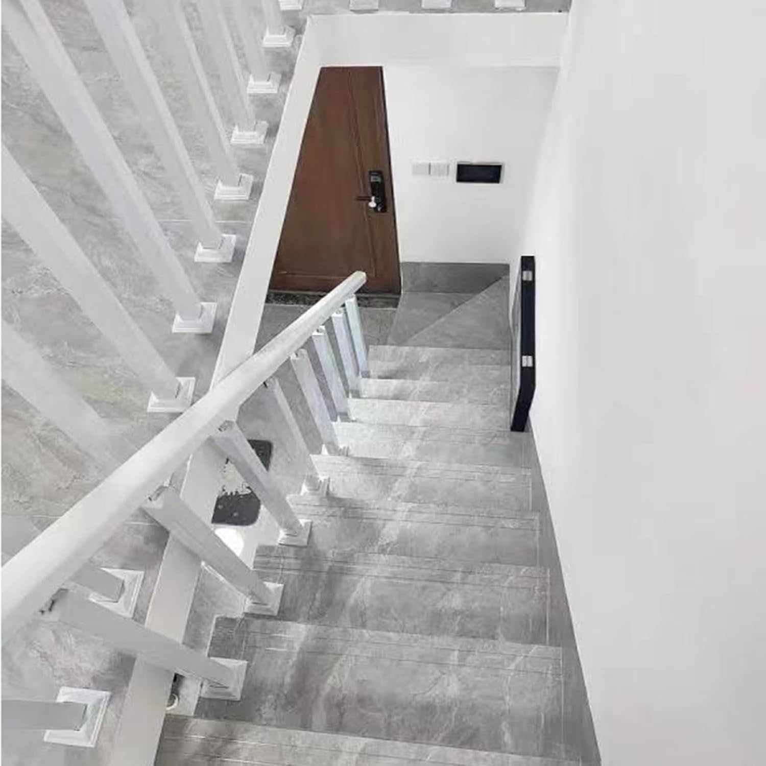 Heavy-Duty White Stair Railing Post for Indoor Stairs Garden Balustrade Pool Deck Terrace - 75cm (29.5 inch) HeightColumn for Safety and Support