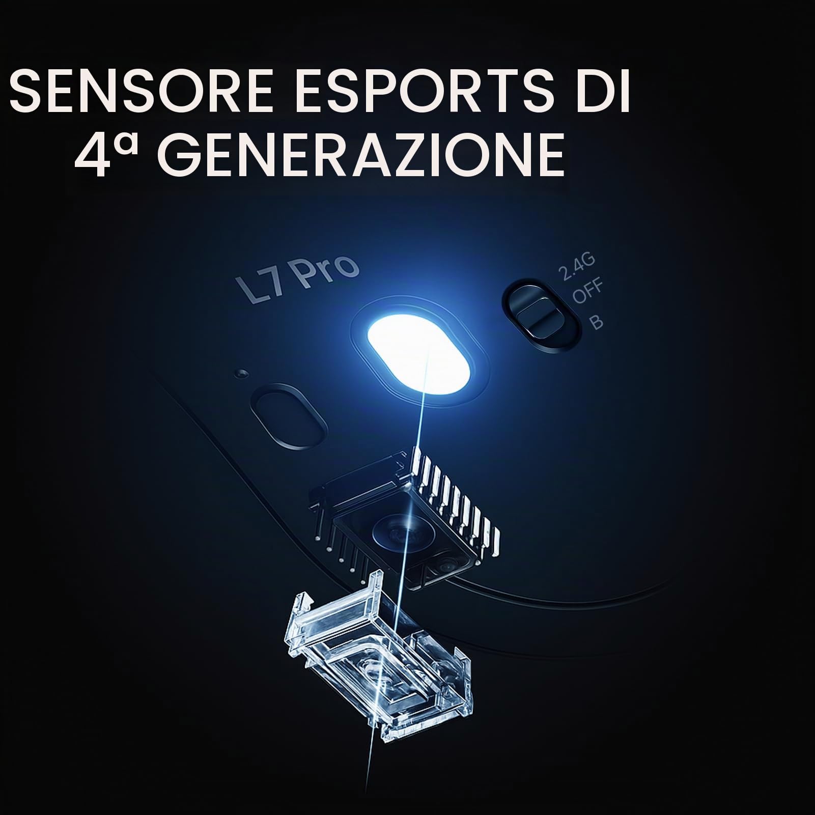 FOXMM x MCHOSE L7 Pro Mouse Superlight 39 g, Sensore 26.000 DPI, 6 DPI Regolabili, Frequenza di Polling 8K Hz con Ricevitore 8K Ultra-Rapido, Mouse da Gioco Wireless/Wired BT/2.4 G, Batteria 200 ore