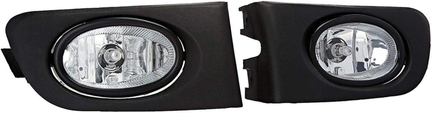 Chrome Clear Front Bumper Driving Fog Lights Kit Made For And Compatible With Honda Civic 2/4Door 2001-2003