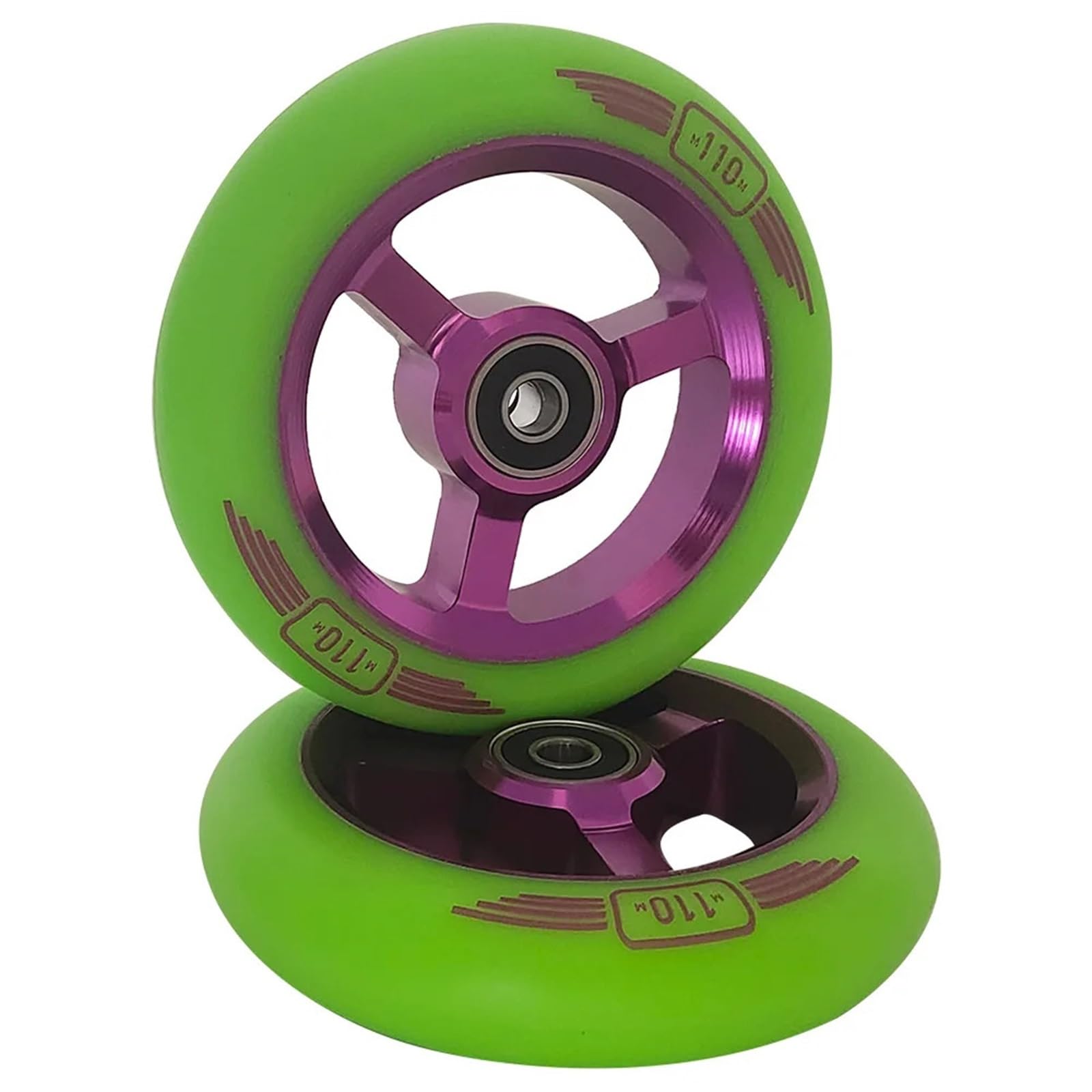 Pneu Trotinette Electrique,Roue Trottinette Electr Roues de Trottinette acrobatique 110 mm, 88A PU, roulements ABEC-9, Noyau en Aluminium, Accessoires, 2 pièces