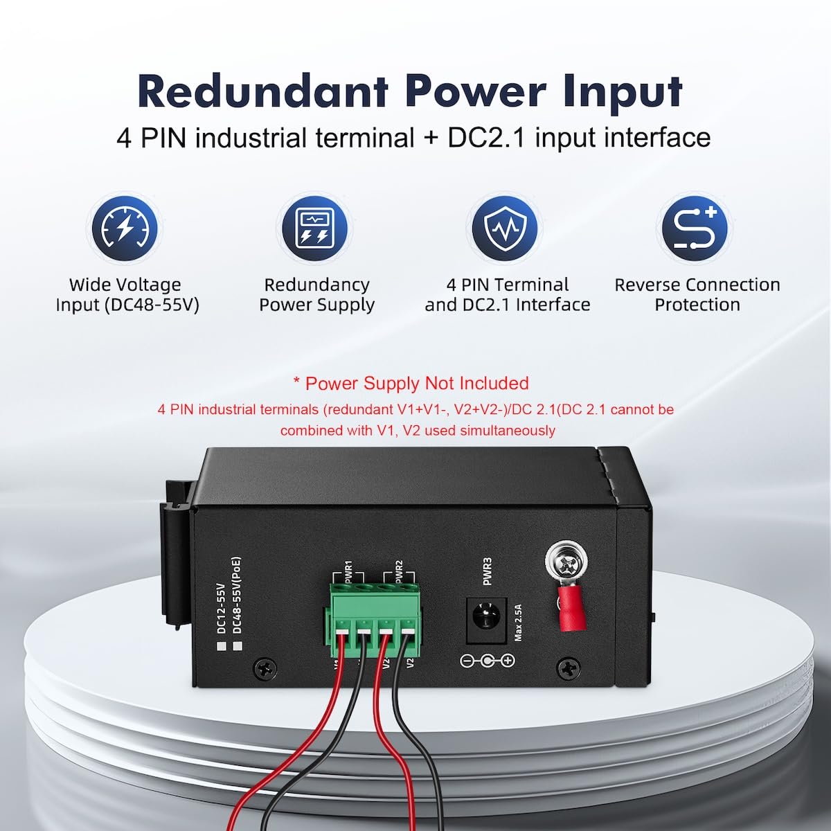Commutateur Industriel Mini PoE+ à 8 Ports, Fast Ethernet 10/100 Mbps, Montage sur Rail DIN et Mural, Non géré IP30 (-40 à 185 °F) Commutateur PoE Industriel renforcé YuLinca