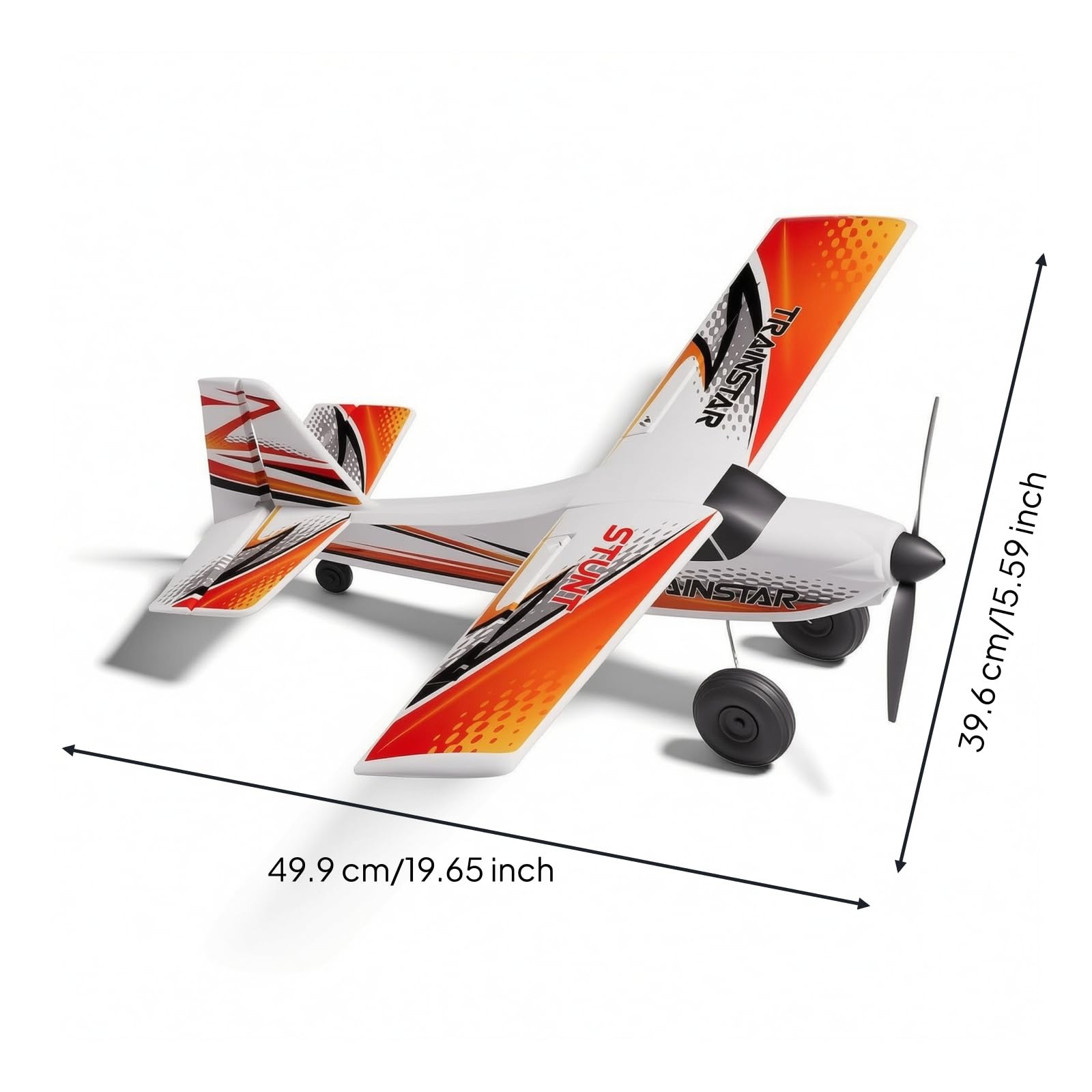 Perfeclan Avión de Entrenamiento RC Avión Teledirigido Aeroplano Modelo Alta Motor sin Escobillas Ligero Tren con Ruedas Hélice Delantera Adecuado para, Rojo