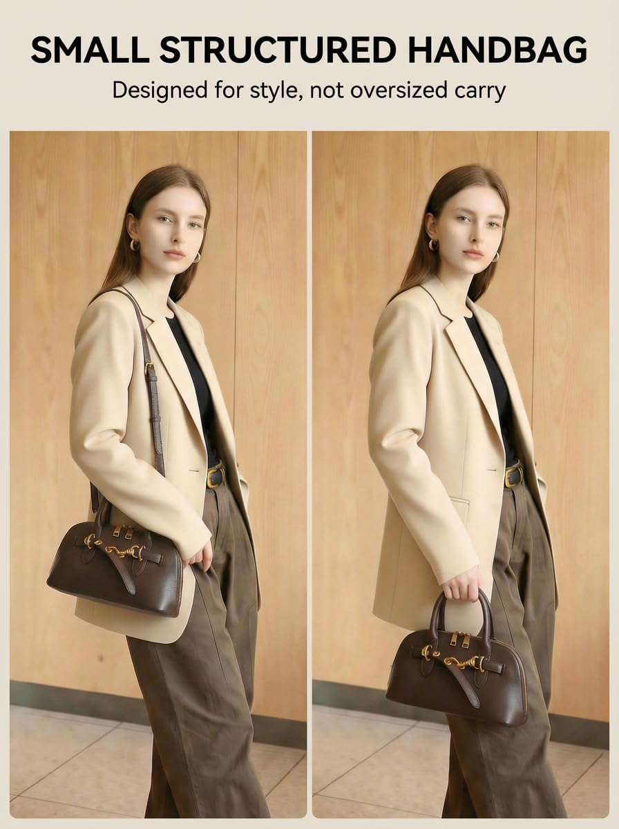 Small Genuine Leather Crossbody Bags for Women Top Handle Satchel Shoulder Purse Handbags