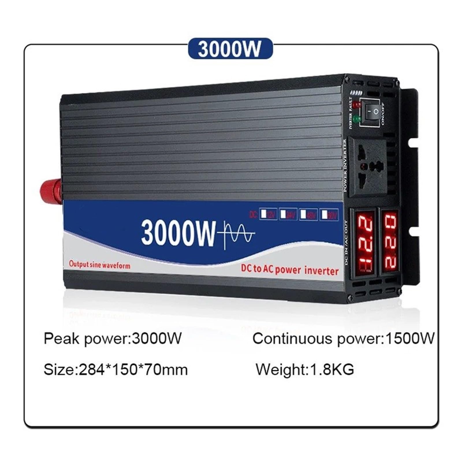 Invertitore Potenza Inverter A Onda Sinusoidale Pura Da 3000W 4000W 5000W Da CC 12V 24V 48V 60V 72V A CA 110V 220V Auto Con Convertitore Tensione E Alimentazione Solare(3000W,48V,220V-230V(50HZ))