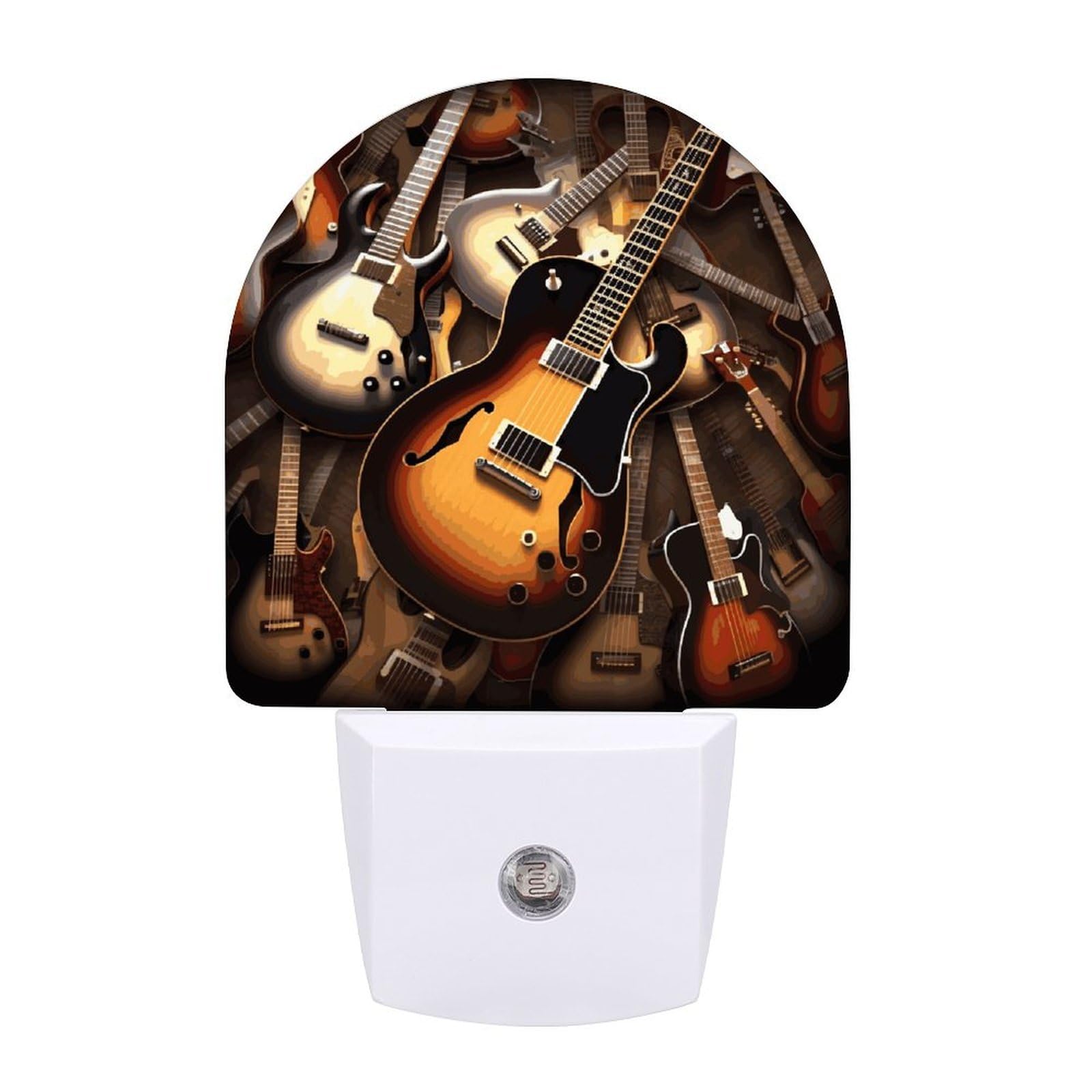 FekiLoot - LED Night Lights Wall Decor, Ambient Lighting with Light Sensors, Soft Night Light for Sleeping, Warm Music Automatic, Guitar, Night Light for Adults