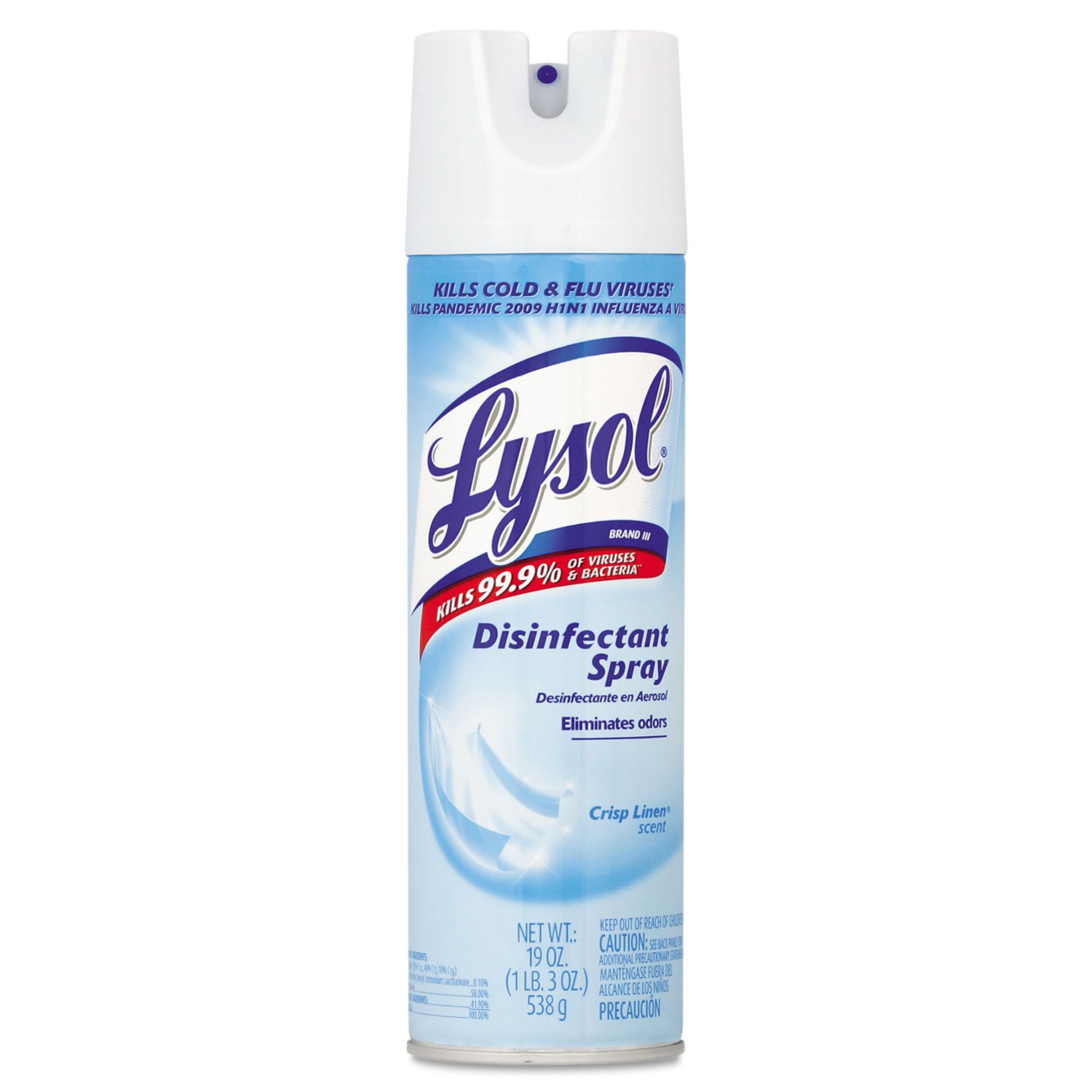 Lysol 79329CT Disinfectant Spray Crisp Linen Scent 19oz Aerosol