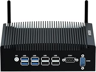 Fanless Micro PC, Winodws 10 Micro PC Core i3 6157U, Fanless Computer 32GB DDR4 RAM 256GB SSD 1TB HDD, 4K UHD Dual Display, Dual Band WiFi, BT, Dual Gigabit Ethernet, 8USB8, 2RS232 COM, VESA, Linux
