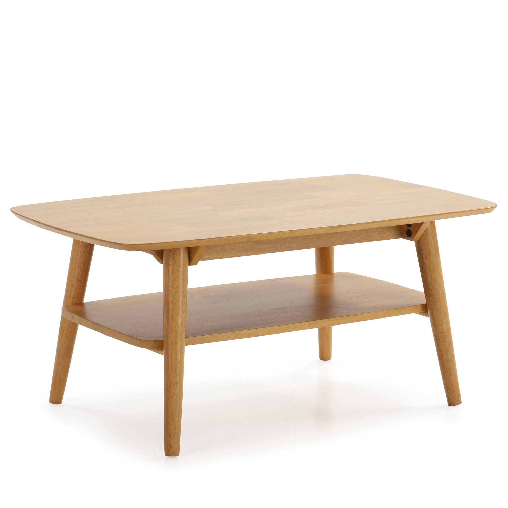 HOMN LIVING Table Basse Palma 1 Trou Couleur chêne, Bois Massif, 100 cm ...