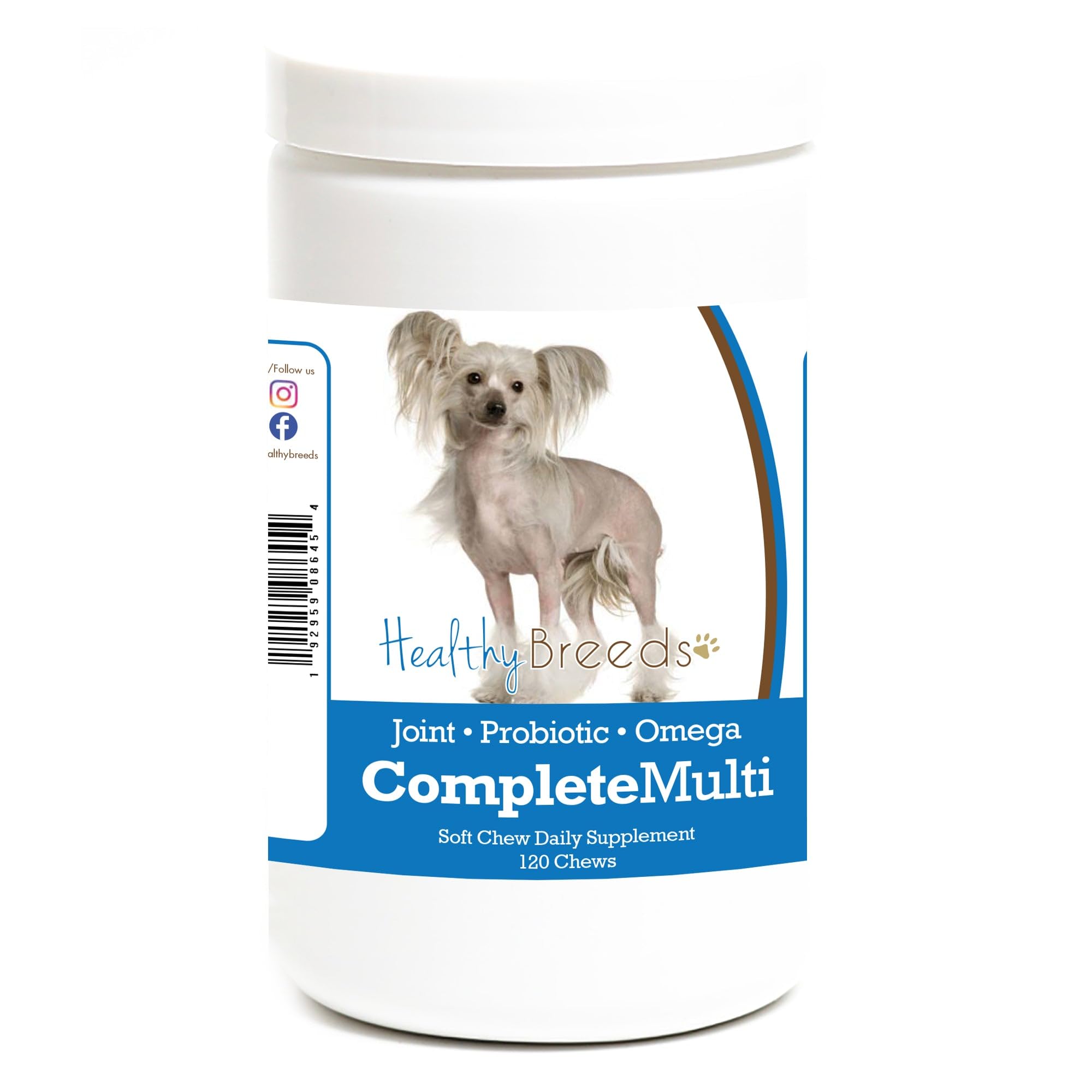 Healthy Breeds Chinese Crested All In One Multivitamin Soft Chew 120 Count