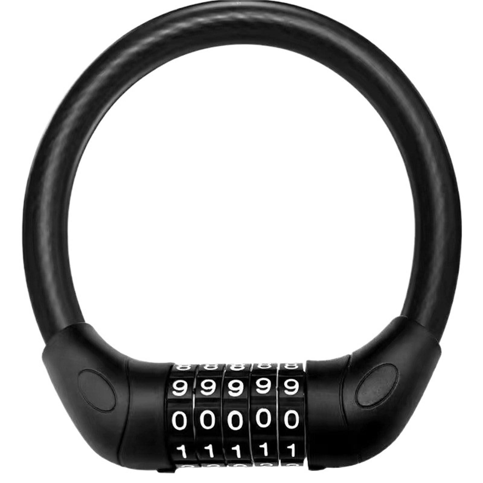 Chain Lock 4 Digital Code Anti-Theft Cable Lock Stainless Steel Security Locks Portable Combination Padlock Motorbike Lock(Black Large)