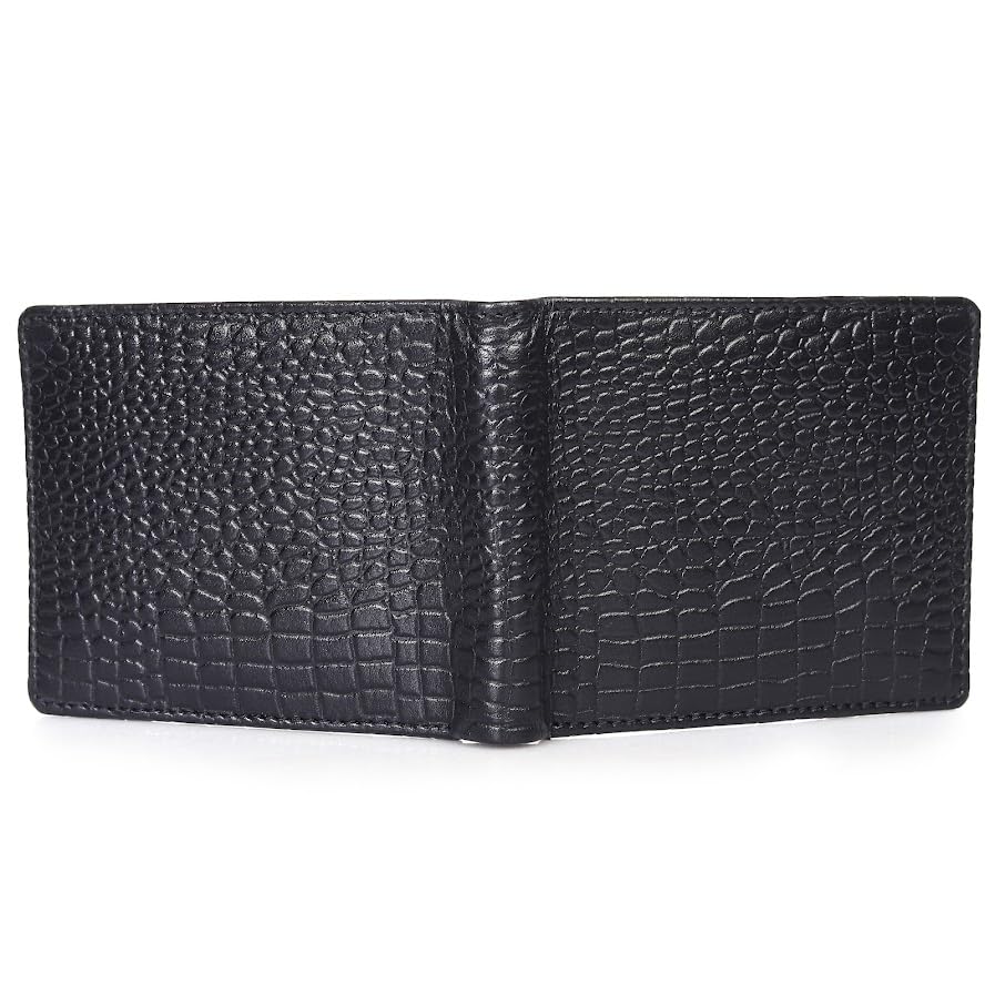 ROSS BROWN Crocodile Leather Wallet for Men | RFID Blocking | Bifold, Extra Capacity with 1 ID Windows | Ultra Strong Stitching | Slim Billfold with 6 Card Slots | Gift for Him2