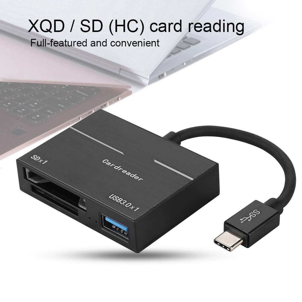 ASHATA Lettore di Schede USB Super Speed SD Adattatore schede SD/XQD,Multifunzione Portatile Lettore di Schede SD/XQD Lettore di Schede Convertitore di Schede per / Mac OS
