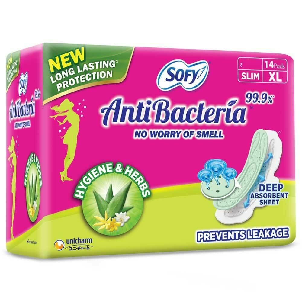 Sofy AntiBacteria XL - 290mm | 14pads | Women Sanitary Pads | Keep Skin Dry | 6 Layer Deep Absorption | Herbal Shield | Hygiene & Herbs | X-Large - Image 2 thumbnail
