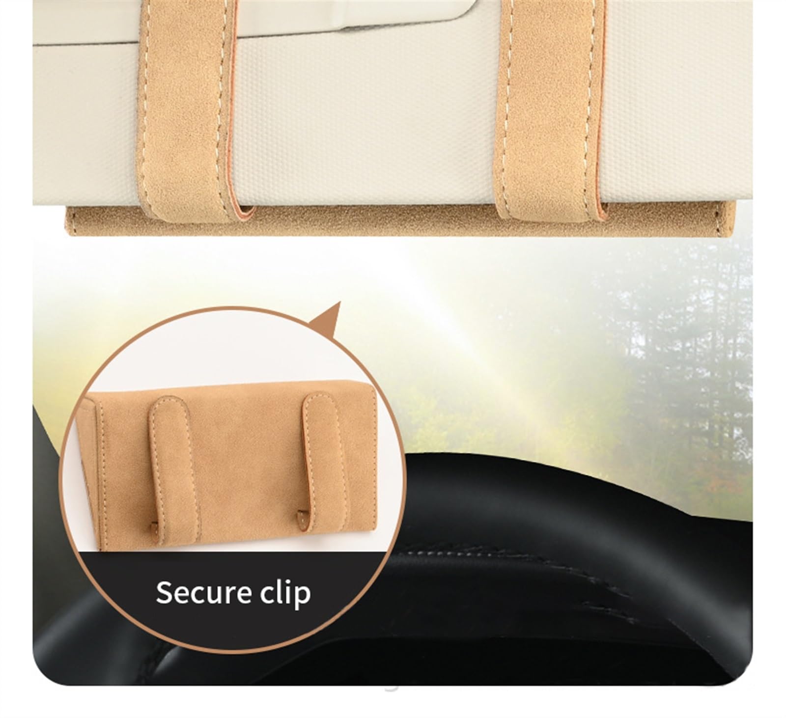WITTSY Brillenetui Auto Brillenetui Universal Auto Sonnenblende Sonnenbrillenhalter Organizer Zubehör (Color : C)