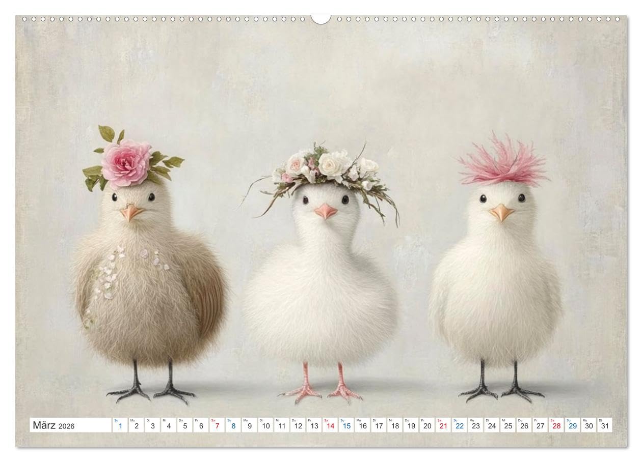 Federzauber und Hochzeitsfreuden (hochwertiger Premium Wandkalender 2026 DIN A2 quer), Kunstdruck in Hochglanz: Eine Vogelhochzeit neu dargestellt (CALVENDO Tiere)