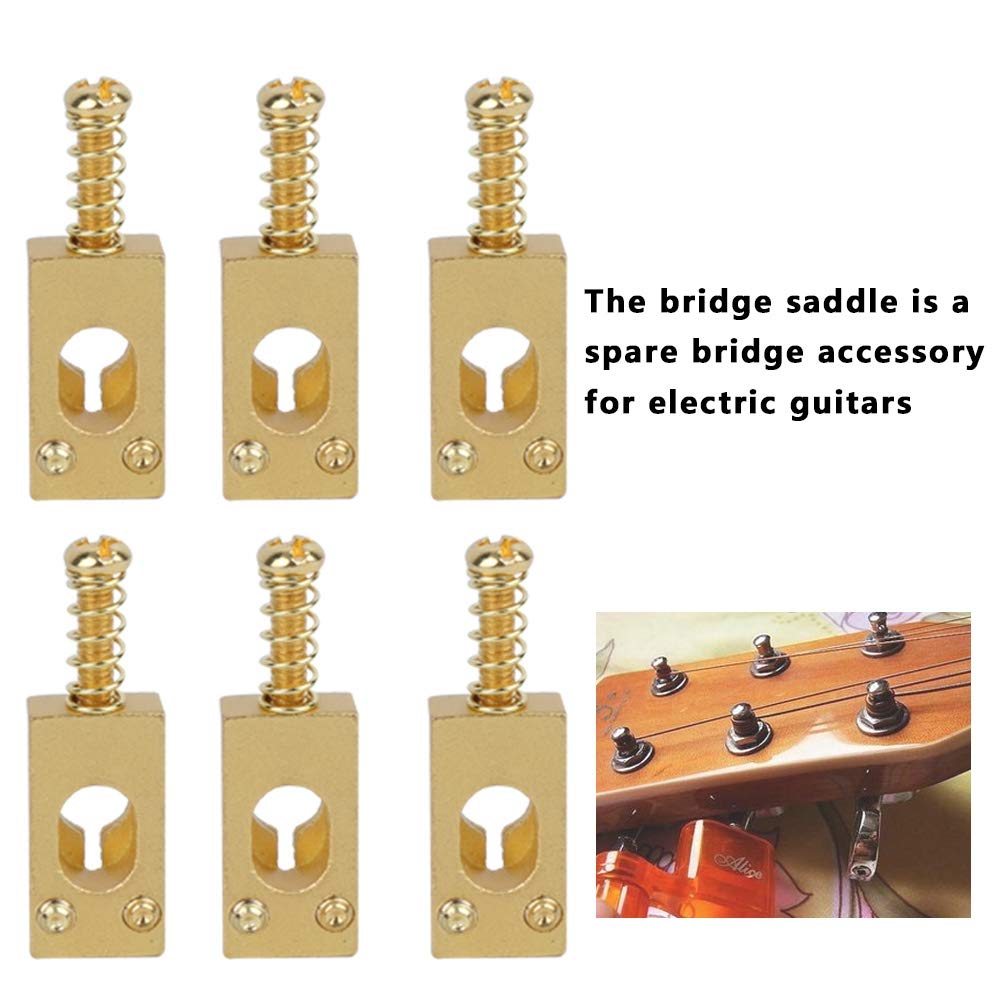 Glomora 6Pcs Guitar Tremolo Bridge Saddles,Electric Guitar Tremolo Saddles Bridgefor Strat Stratocaster Tele Telecaster Electric Guitar Replacement Parts Accessories - Image 3