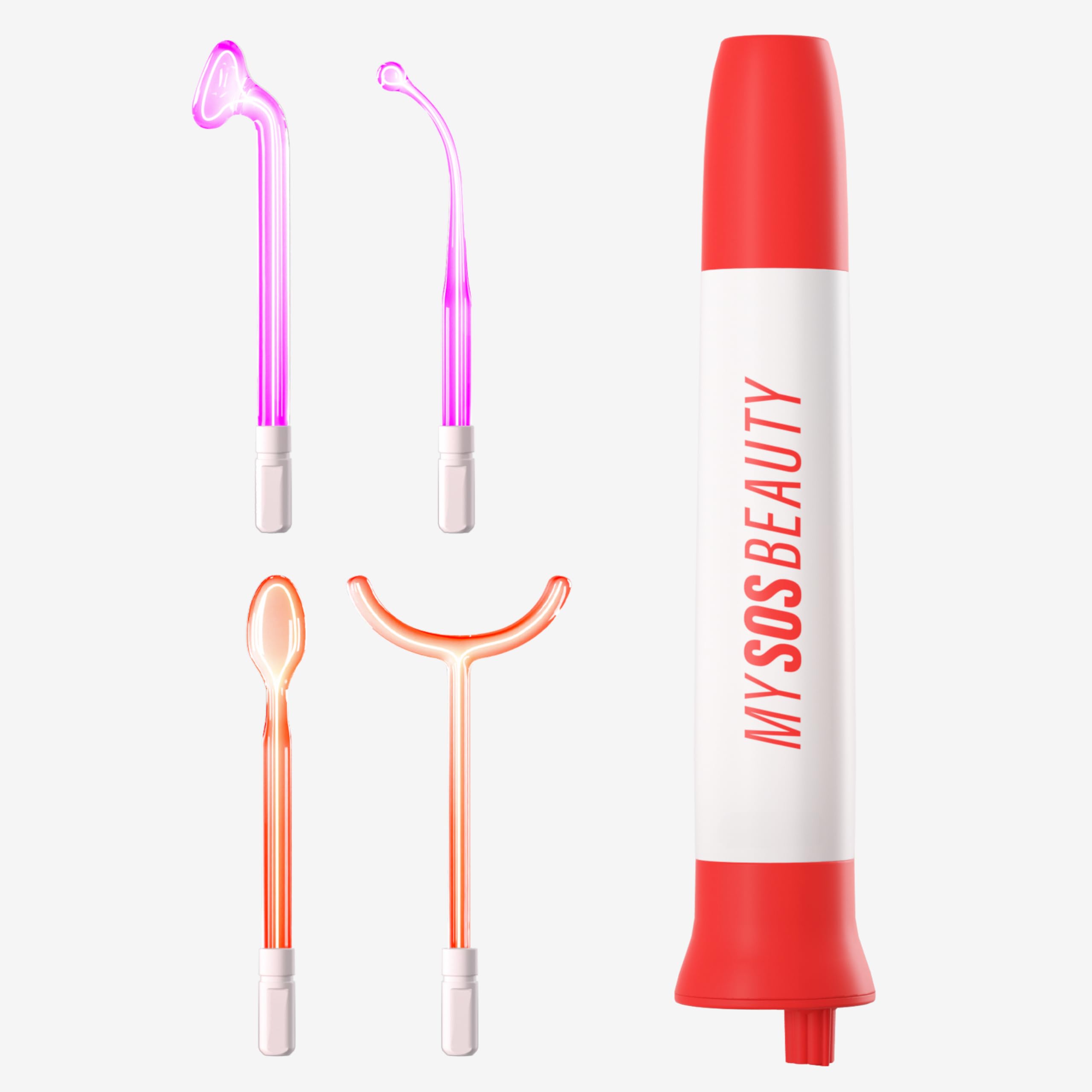 Appareil Haute Fréquence 2 en 1 My SOS Beauty - Anti-Imperfections & Anti-Âge - Réduit l’Acné, Resserre les Pores, Lisse les Rides - Effet Fermeté et Anti-Rides - Soin Visage Professionnel à Domicile