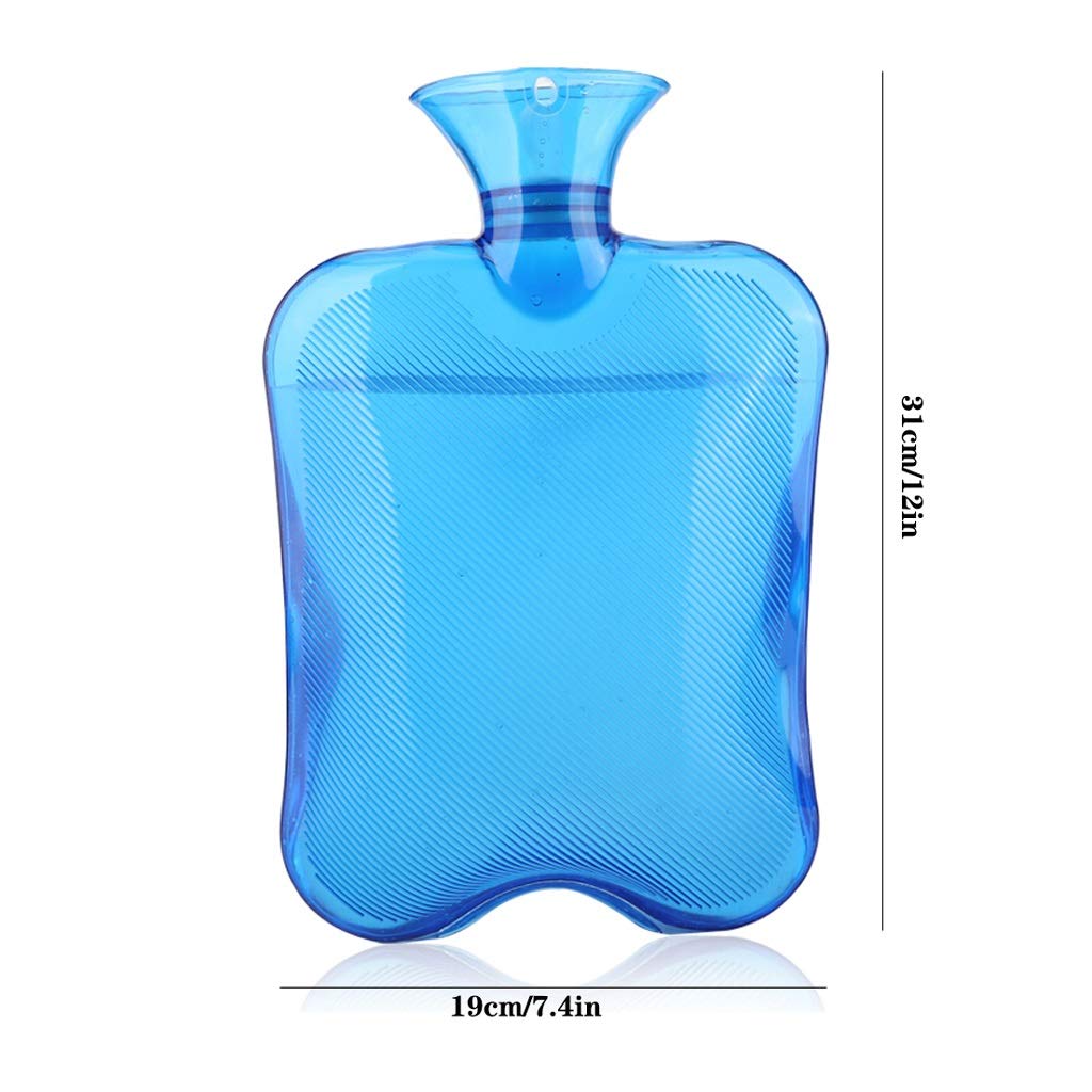 Botella de agua caliente transparente clásica Watehot llena portátil reutilizable Ideal for aliviar el dolor, bolsa fría y caliente/Blu(Purple)
