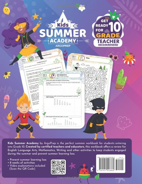 Kids Summer Academy by ArgoPrep - Grades 9-10: 8 Weeks of Math, Reading, Writing, Logic, Fitness | Online Access Included | Prevent Summer Learning Loss - Image 2