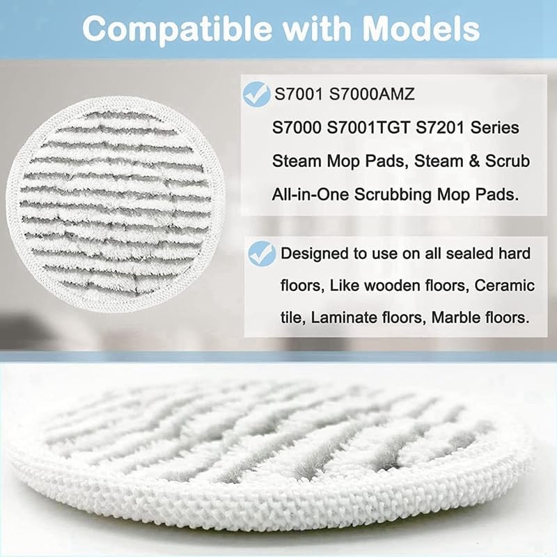 10 Pcs S7001 Pads Replacement Steam Mop Pads， .Compatible for Shark. S7001, S7000AMZ, S7000 S7001TGT S7201 Series Vacuum Cleaner Accessories