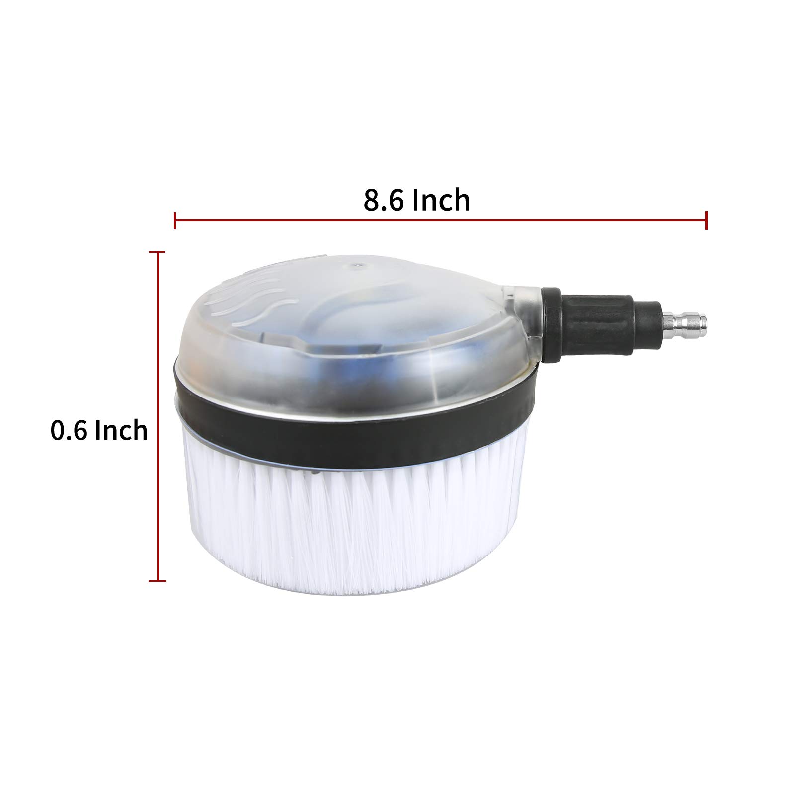 Sooprinse Kit de cepillo giratorio de lujo para lavado de coche, 1/4 de pulgada, conexión rápida, cepillo de lavado por inmersión para limpieza de superficies de coche, vidrio, suelo de madera,