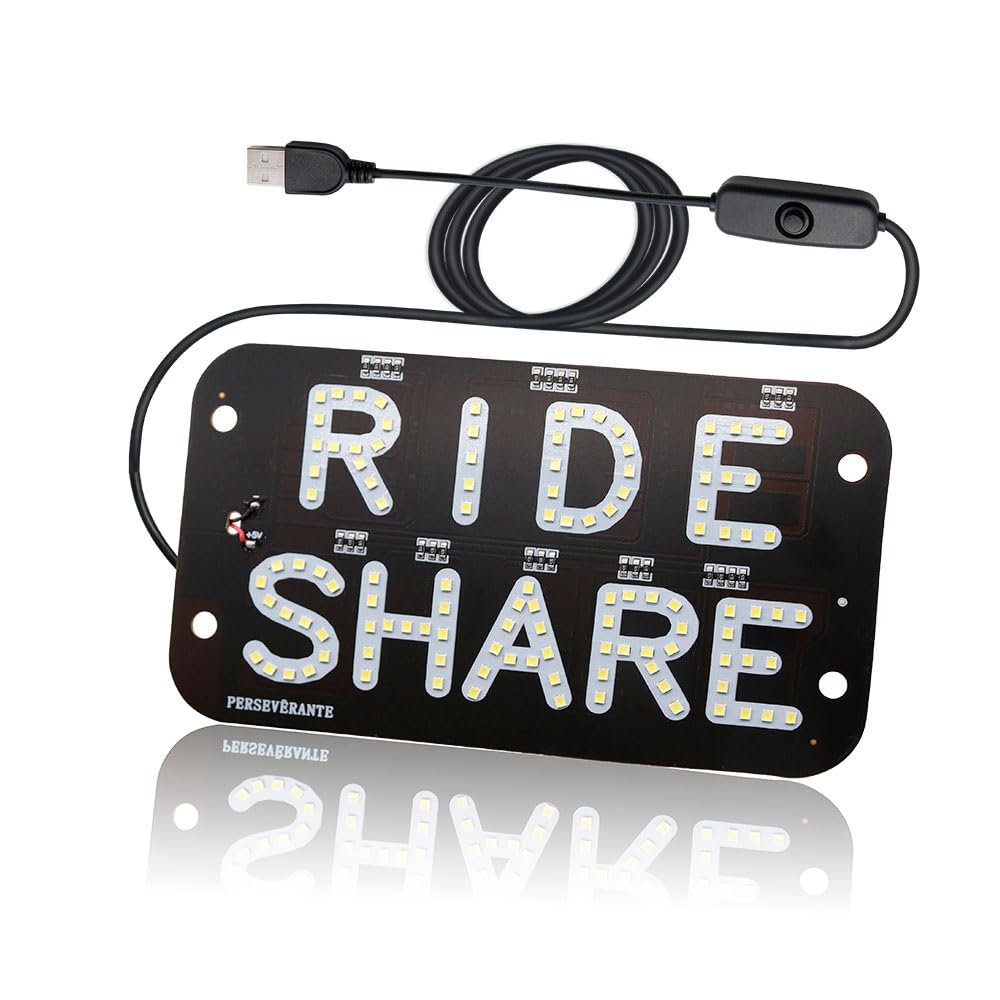 NSKANQI Rideshare LED Light for Car | Taxi Sign | Rideshare Accessories USB Cable/Vehicle Accessories |Taxi Light Car Signs (Ride Share White)