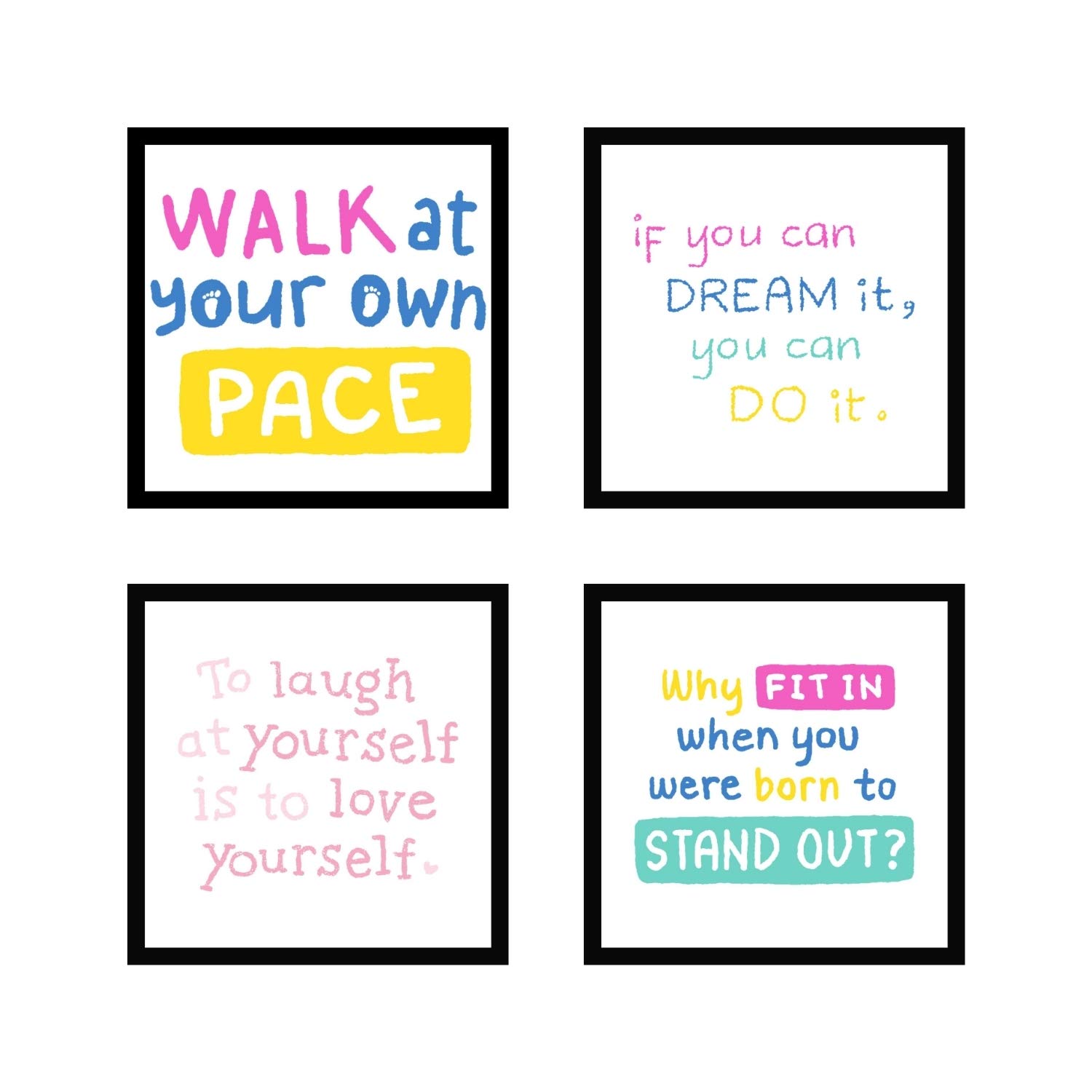 Webelkart Synthetic Figures, Quote, Abstract Photo Frames, Multicolour, Printed, 10 Inch