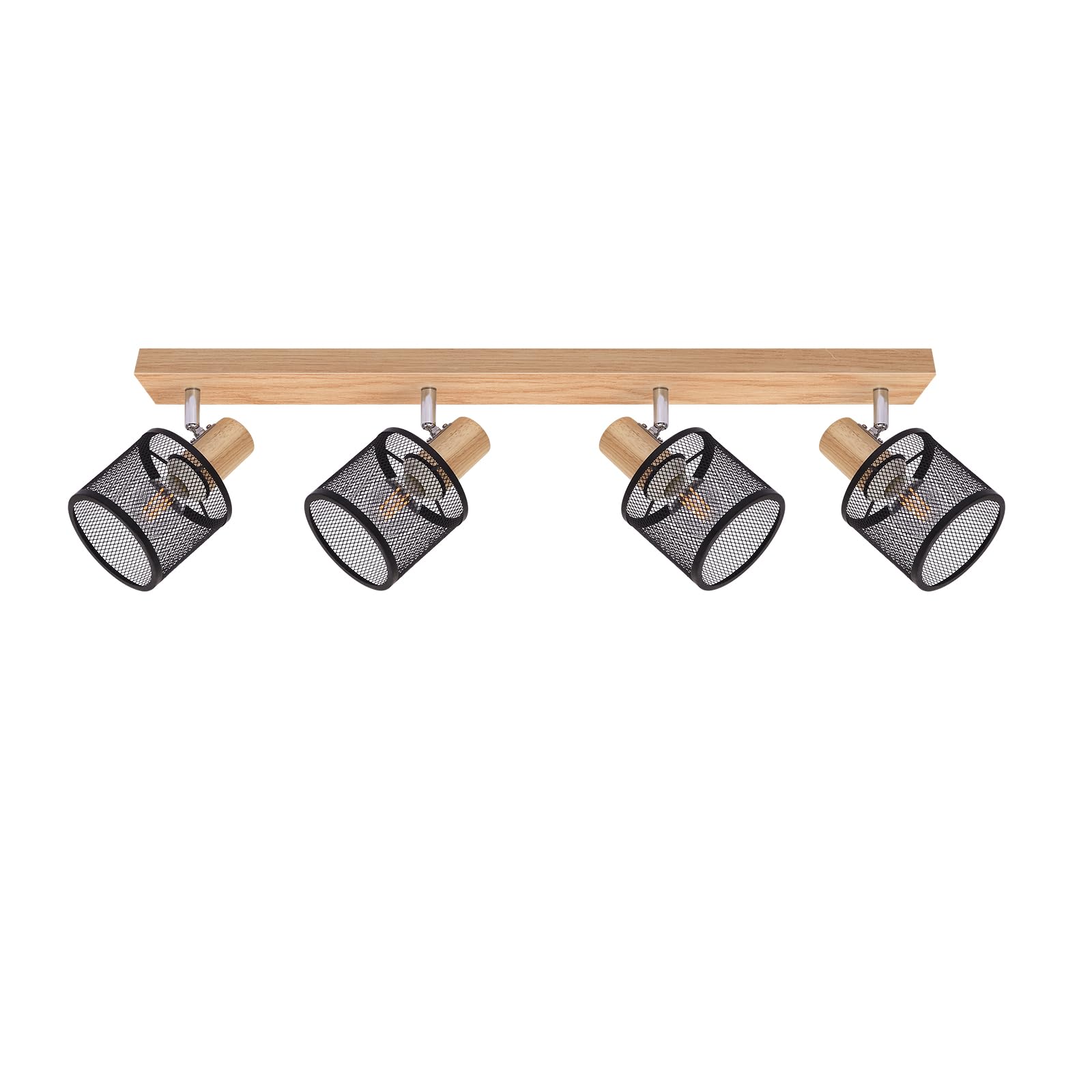 Deckenstrahler 4 Flammig Deckenleuchte Holz - Deckenlampe Vintage