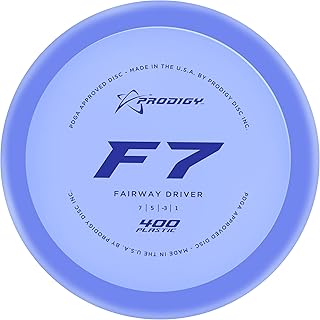Prodigy Disc 400 F7 Driver | Understable Disc Golf Fairway Driver | Tour Quality Plastic | Excellent for Turnovers and Rollers | Colors May Vary (170-176g)