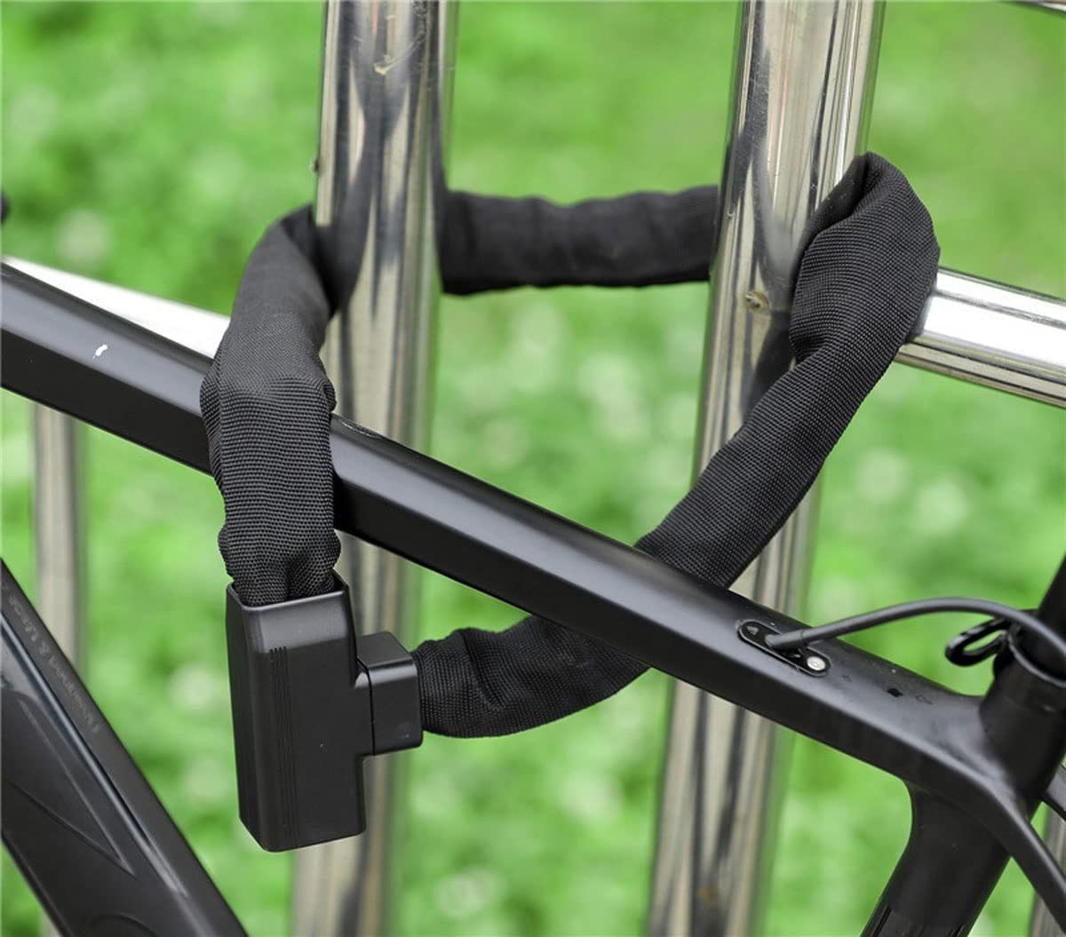 Lucchetto antifurto con Cavo, Lucchetto per Bicicletta in Lega di Acciaio MTB, Accessori per Bici da Moto, Lucchetto a Catena per Bici elettrica, lucchetti per Ciclismo (Nero 100 cm)