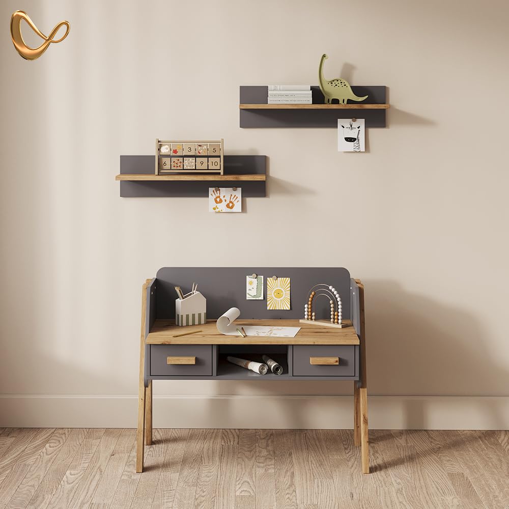 Livinity Bureau Mailo, Cachemire/Artisan, 97x80cm | solution de stockage universelle