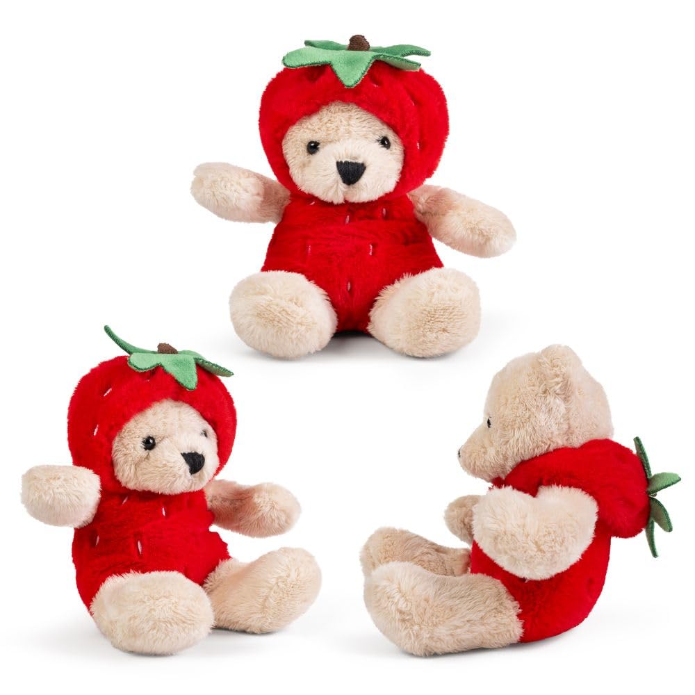 LITTLE Living Nature Play Fruit- Strawberry Stuffed Plush Toy, 5.12 inches - Image 2