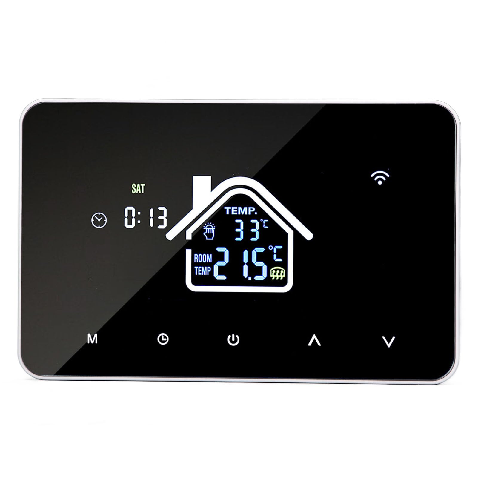 Fußbodenheizungsthermostat, Programmierbarer Digitaler Thermostat AC230V 16A, 4,3-Zoll-Touchscreen, 41 Bis 203 °F Einstellung, 7-Tage-Zeitplan für die Heizung Im Home-Office-Hotel (WiFi)