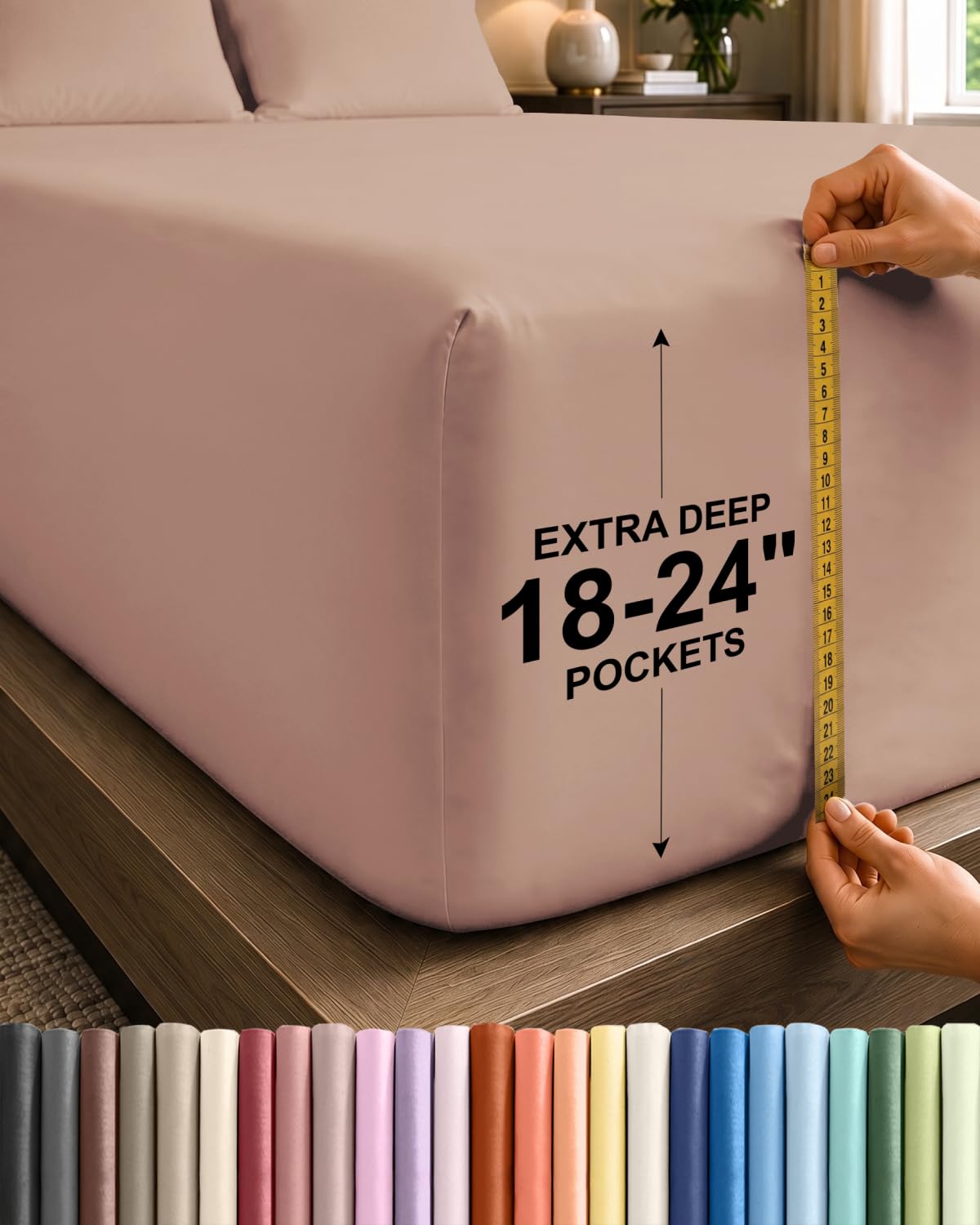 CGK Extra Deep Full Single Fitted Sheet Only - Mauve